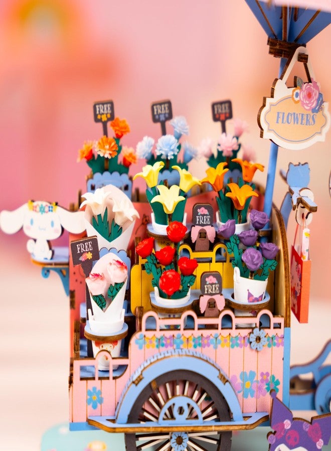 Hands Craft Hello Kitty And Friends Flower Cart 3D Wooden Puzzle Kit | DIY Floral Model | Arts & Crafts for Adults & Kids | Creative Hobby Kits | Hello Kitty Characters | Wood Building Set | Nice Gift - Image 5